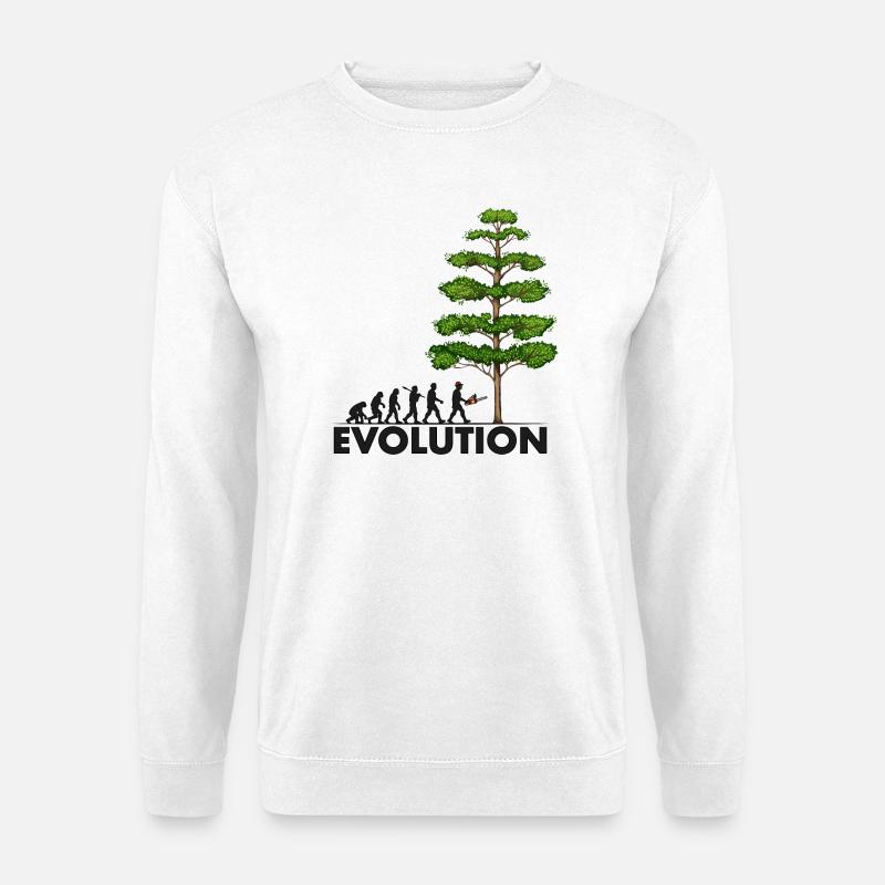 Kettensägenentwicklung Grauer großer Baum - Unisex Pullover - Weiß
