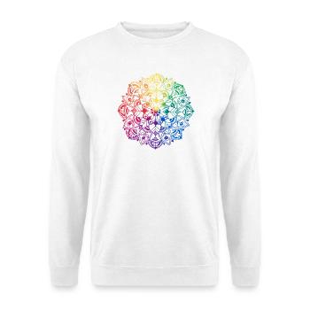 Mandala de fleurs - Sweat-shirt Unisexe - blanc - Devant