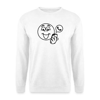 Stick head with a phone and pop-up text berich - Unisex Sweatshirt - white - Front