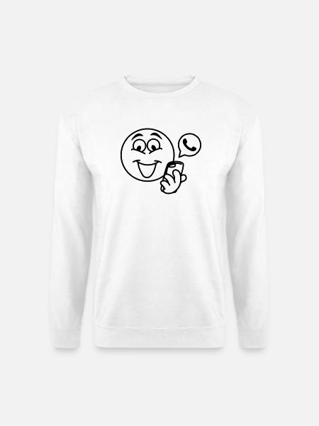 Steckkopf mit Telefon und Popup-Text berich - Unisex Pullover - Weiß