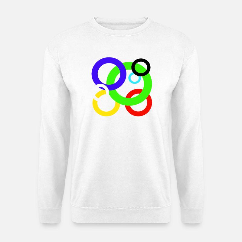 Design Farbige Ringe - Unisex Pullover - Weiß