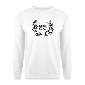 25 ans anniversaire anniversaire années symbole de laurier - Sweat-shirt Unisexe - blanc - Devant