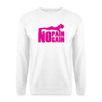 Silhouette de musculation No Pain No Gain - Sweat-shirt Unisexe - blanc - Devant