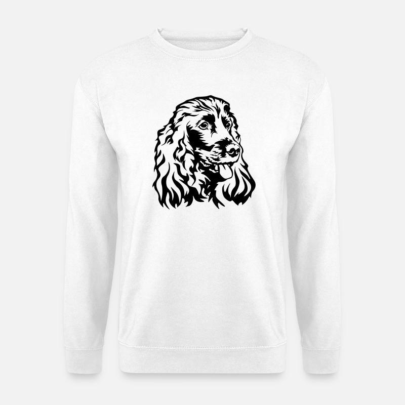 Tête de Cocker Spaniel - Sweat-shirt Unisexe - blanc