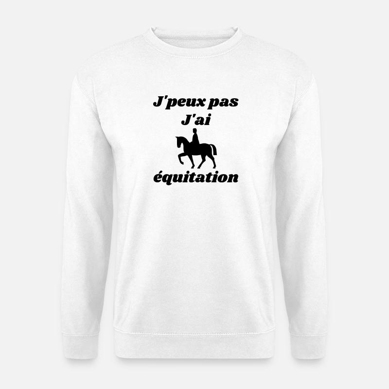 Ich kann nicht ich habe Reitsport Leidenschaft - Unisex Pullover - Weiß