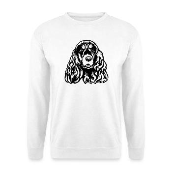 Cocker Spaniel tête - Sweat-shirt Unisexe - blanc - Devant