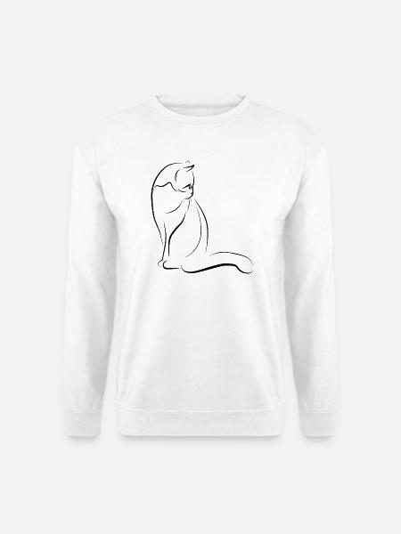 Katzensilhouette mit Farbakzent, Katze - Unisex Pullover - Weiß