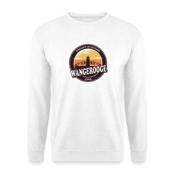 Wangerooge Leuchtturm Sunset Design - Unisex Pullover - Weiß - Vorne