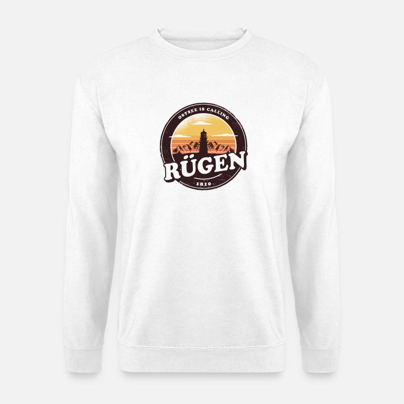 Rügen Vintage Leuchtturm Design / Geschenk - Unisex Pullover - Weiß