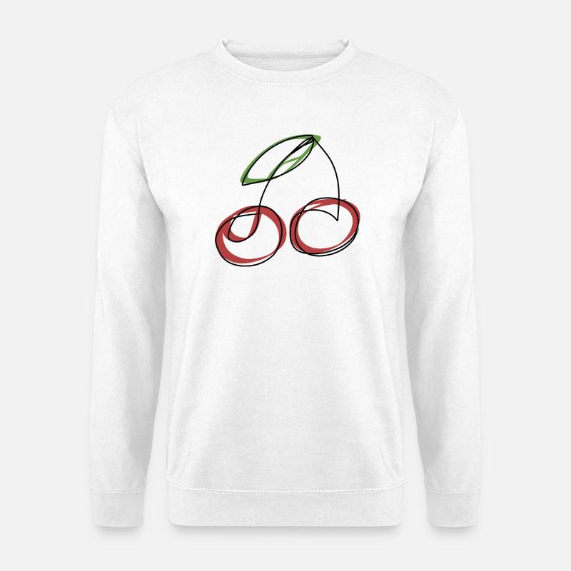 Lineart Kirsche - Unisex Pullover - Weiß