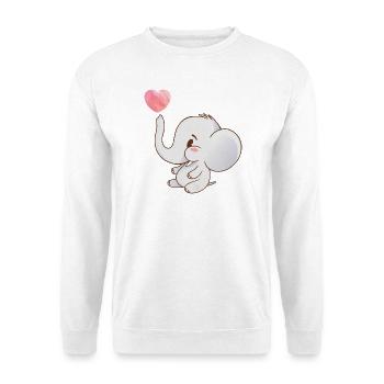 Heart Thrower Elephant Motifs - Unisex Sweatshirt - white - Front