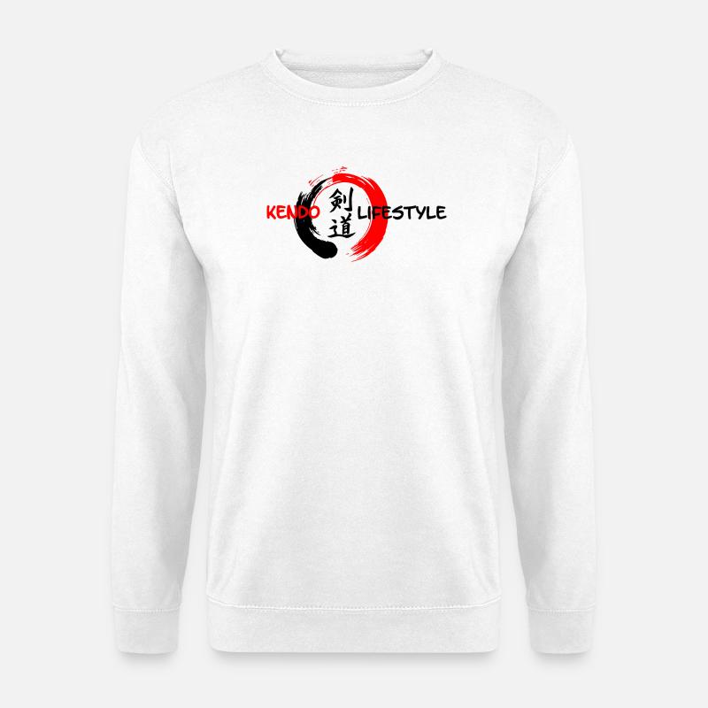 Japanische Kendo-Schrift im Enso-Zen-Kreis - Unisex Pullover - Weiß