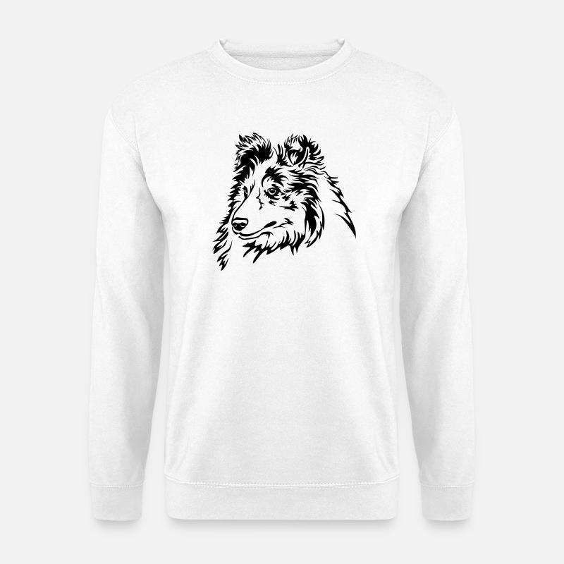 Sheltie Head - Unisex Sweatshirt - white