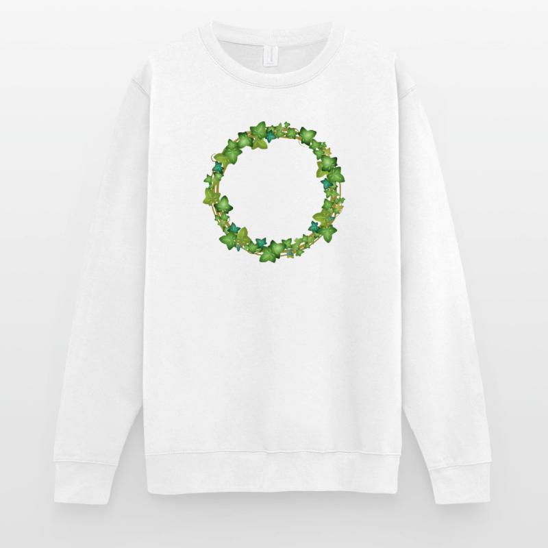 dekorativer Efeu Kranz oder Efeu Rahmen Unisex Pullover