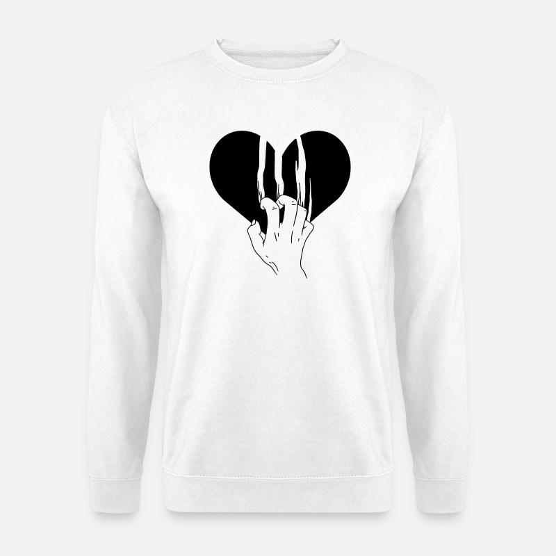 Knust hjerte revet kærlighed - Unisex sweater - hvid