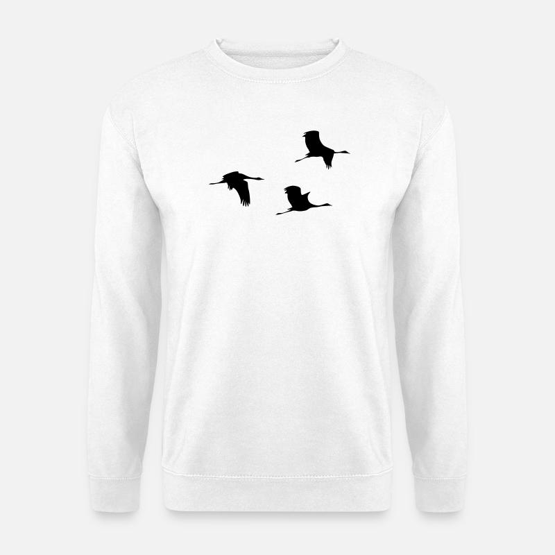 Fliegende Kraniche Vektor - Unisex Pullover - Weiß