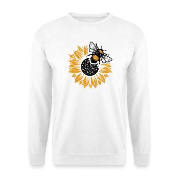 Honigbiene Sonnenblume Natur Design - Unisex Pullover - Weiß - Vorne