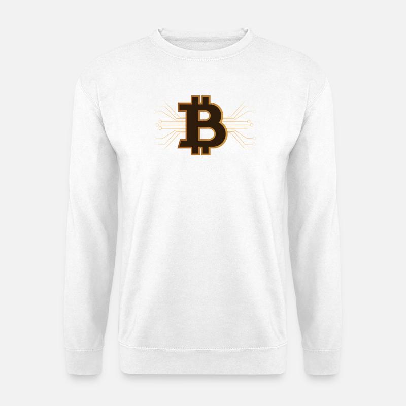 Bitcoin - Braun/Gold Kryptowährung - Unisex Pullover - Weiß