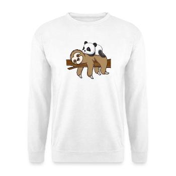 Sloth And Panda Cute Animal Design - Unisex Sweatshirt - white - Front