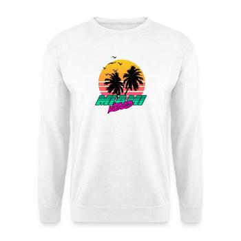 Miami Palm Trees - Unisex Pullover - Weiß - Vorne - Alina (178cm) & Michal (187cm)