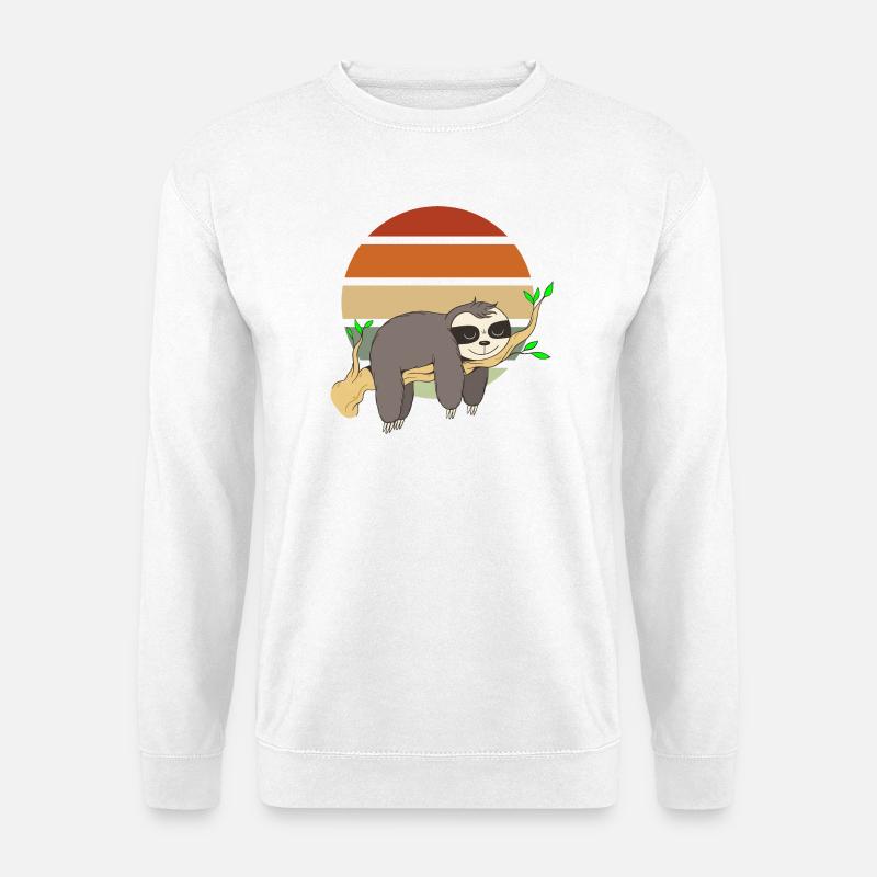 Chill Sloth Sonnenuntergang Design - Unisex Pullover - Weiß