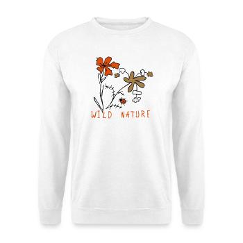 Meadows flowers with ladybugs, wild nature - Unisex Sweatshirt - white - Front