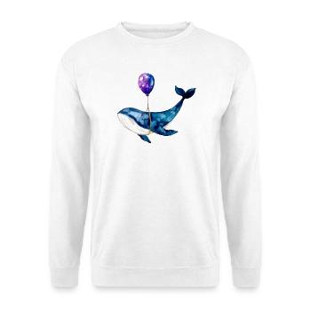 Wal Luftballon Whale Balloon Watercolor Shirt - Unisex Sweatshirt - white - Front