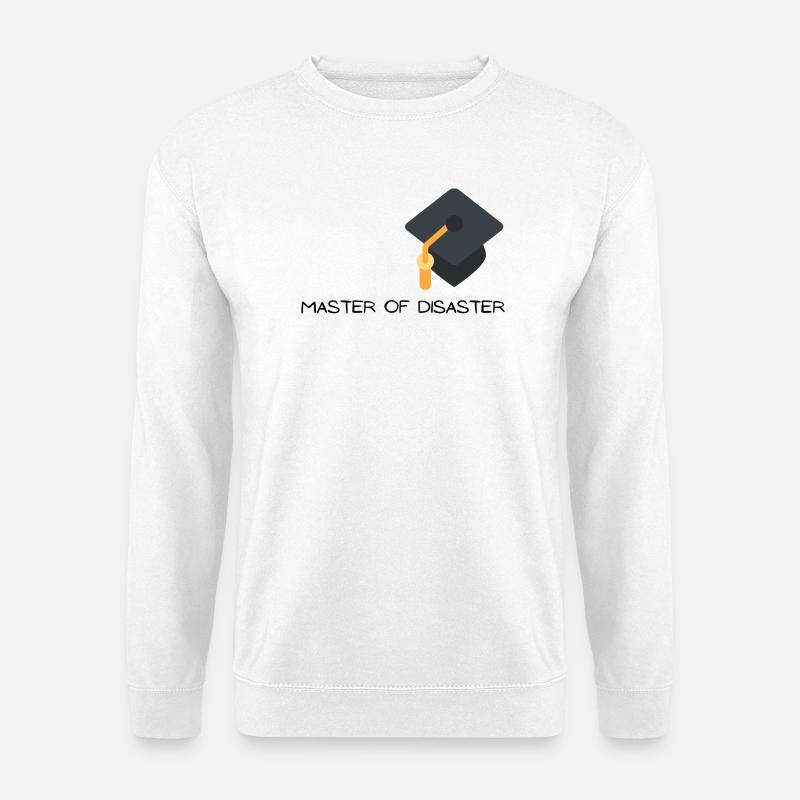 Master of Disaster with graduation hat - Unisex Sweatshirt - white