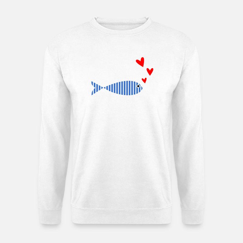 FISCH. SARDINE. FISCH. APRILFISCH. MEER - Unisex Pullover - Weiß