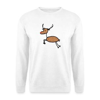 Lustig Rentier Weihnachten - Unisex Pullover - Weiß - Vorne