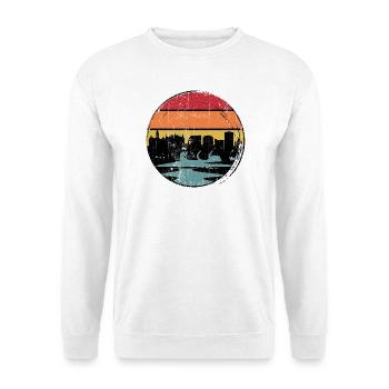 Silhouette d’horizon du coucher de soleil - Sweat-shirt Unisexe - blanc - Devant