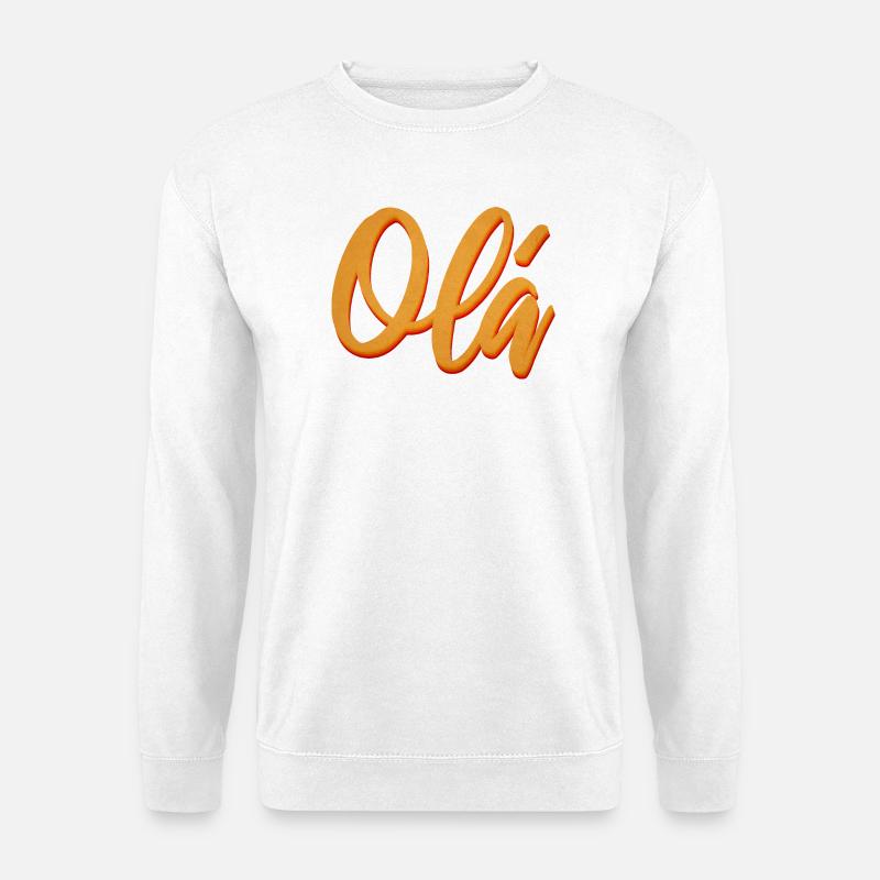 Olá Orange Script Tee - Unisex Pullover - Weiß