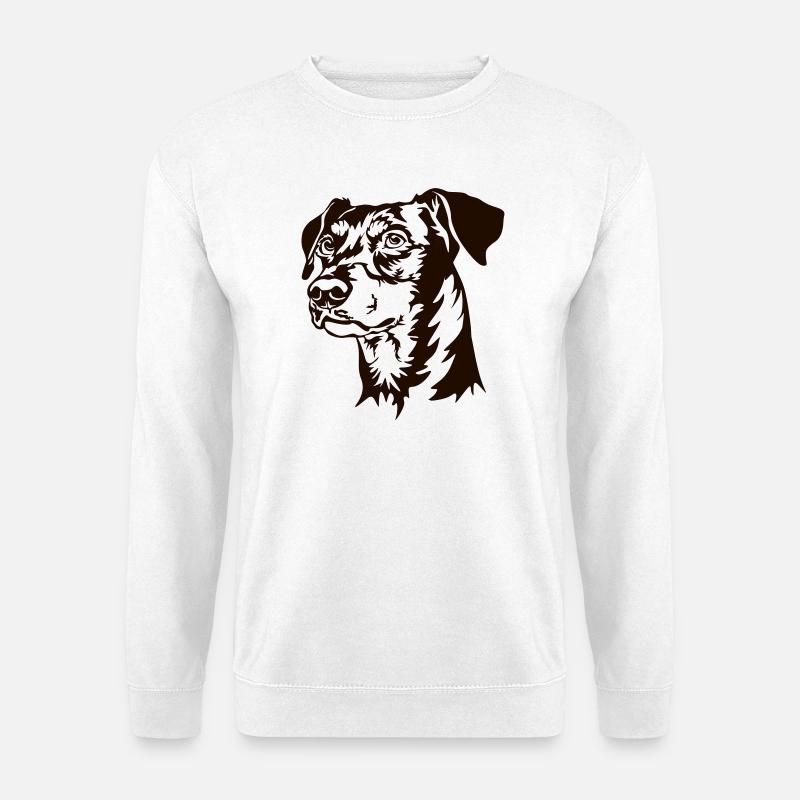 Deutscher Pinscher Kopf - Unisex Pullover - Weiß