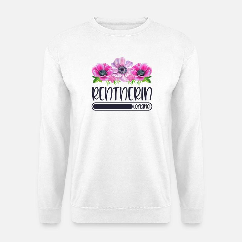 Rentnerin Loading Blumen - Unisex Pullover - Weiß
