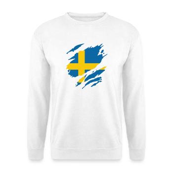 Drapeau de la Suède Fan de drapeau Sverige rayures de fan - Sweat-shirt Unisexe - blanc - Devant