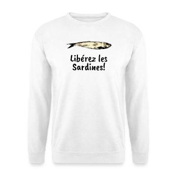 Liberez les sardines - Sweat-shirt Unisexe - blanc - Devant