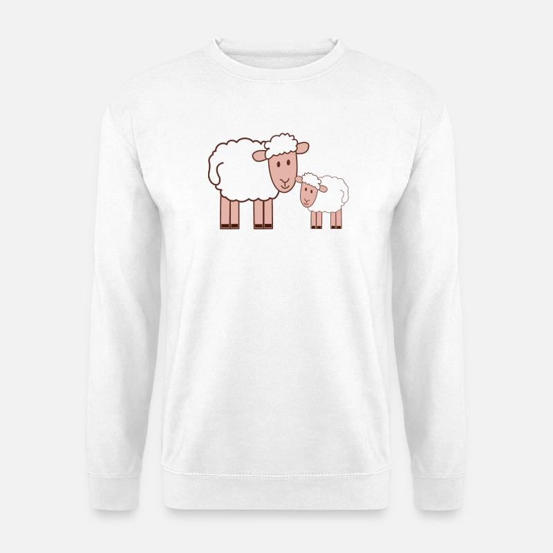 Kuschelige Schaffamilie Cartoon - Unisex Pullover - Weiß