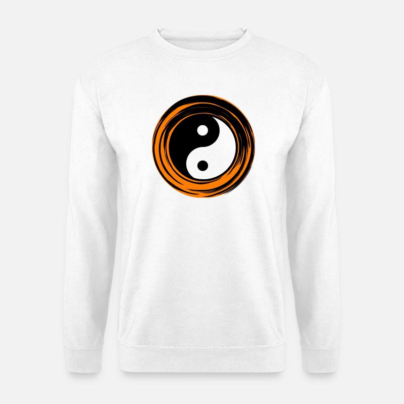 Yin-Yang orange - Unisex Pullover - Weiß