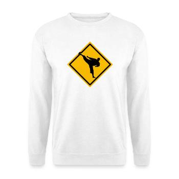 Karate Warning Sign Yokogeri - Unisex Sweatshirt - white - Front