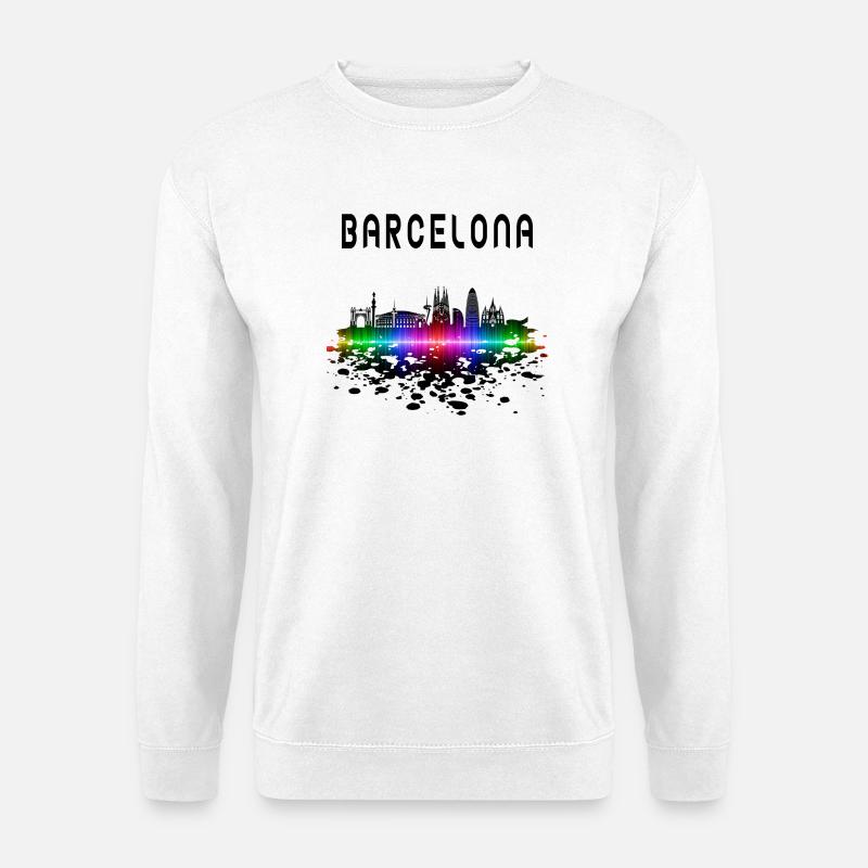 Cadeau/design Splash Skyline de Barcelone - Sweat-shirt Unisexe - blanc