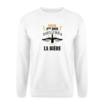 Dieu créa la bière - Sweat-shirt Unisexe - blanc - Devant