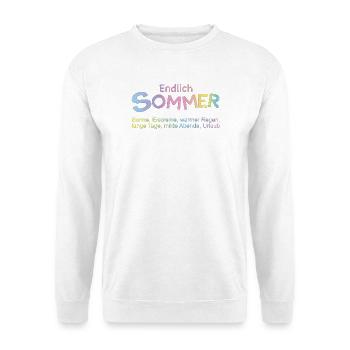 Endlich Sommer: Pastellfarben - Unisex Pullover - Weiß - Vorne
