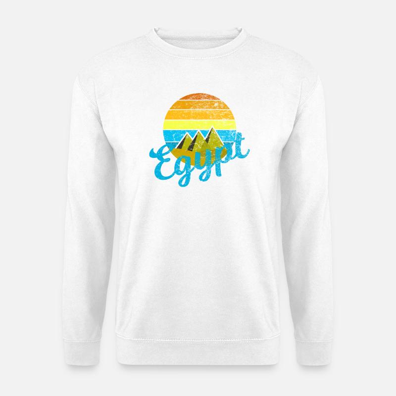 Egypt Ägypten Kairo Retro Vintage Pyramiden Urlaub - Unisex Pullover - Weiß