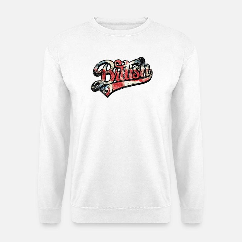 British Pride Distressed Script Tee - Unisex Sweatshirt - white