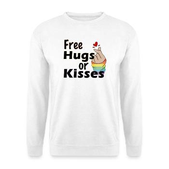 csd, free hugs, kisses, lgbt - Unisex Pullover - Weiß - Vorne