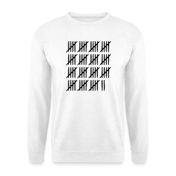 77 Geburtstag Strichliste - 77 Jahre alt - Unisex Pullover - Weiß - Vorne