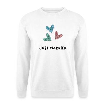 JUST MARRIED. ES LEBE DIE EHE. VALENTINSTAG - Unisex Pullover - Weiß - Vorne