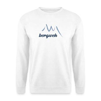 bergweh Logo Blau - Berg & W - Unisex Pullover - Weiß - Vorne