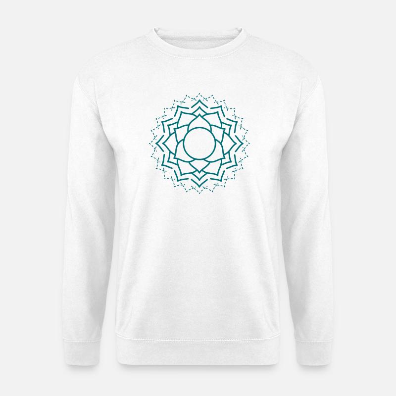 Kompliziertes Mandala Blumenmuster - Unisex Pullover - Weiß