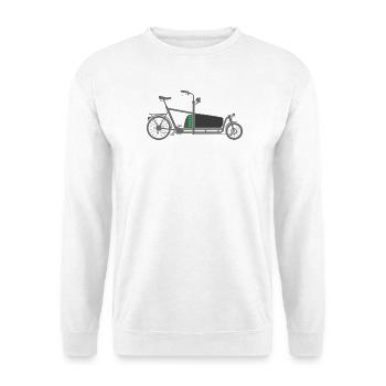 E Lastenfahrrad, elektrisches Lastenrad - Unisex Pullover - Weiß - Vorne